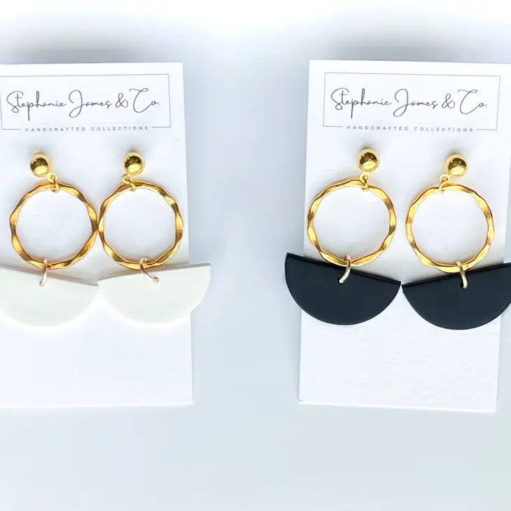 Earrings- Black/white gold