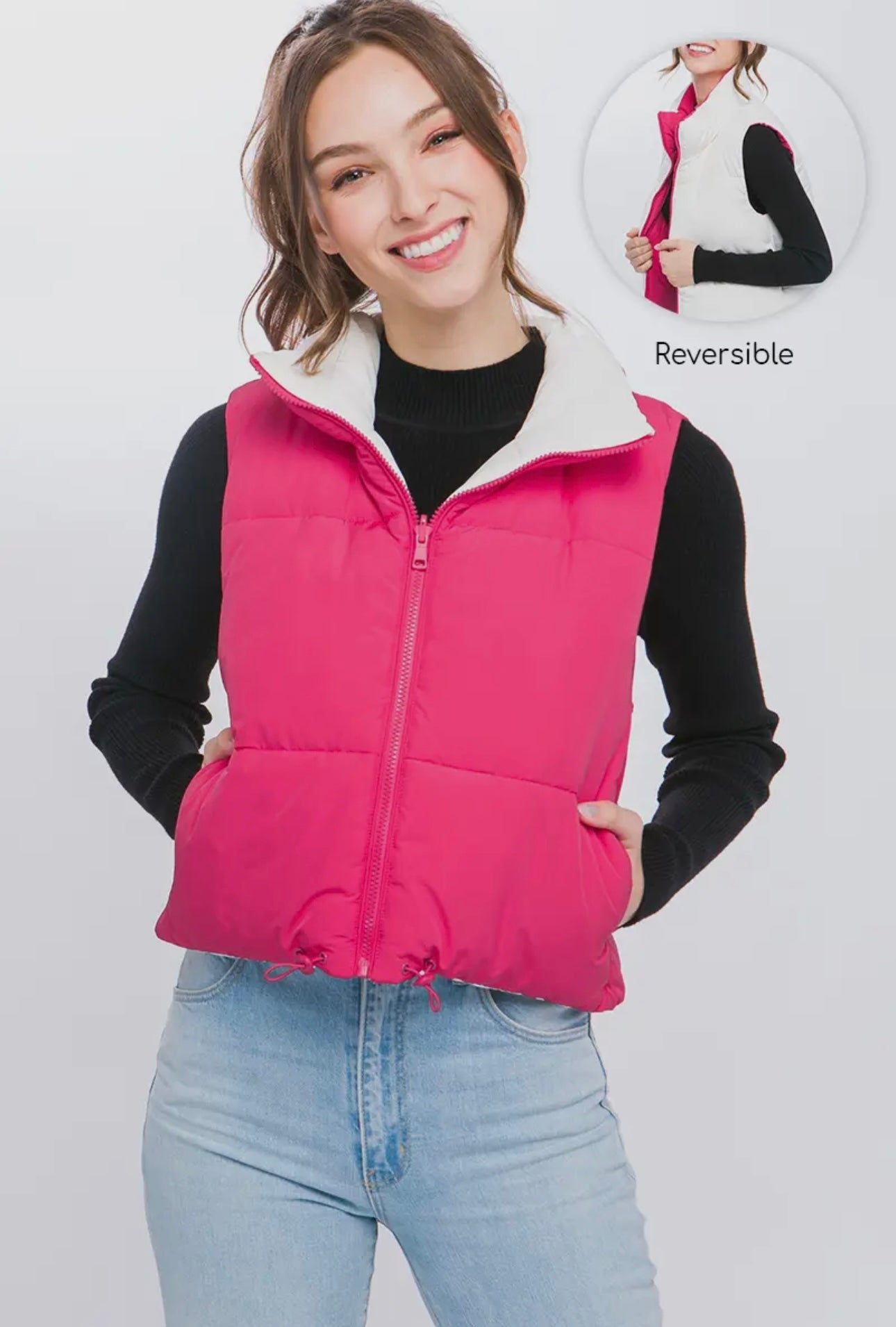 Puffer vest with pockets