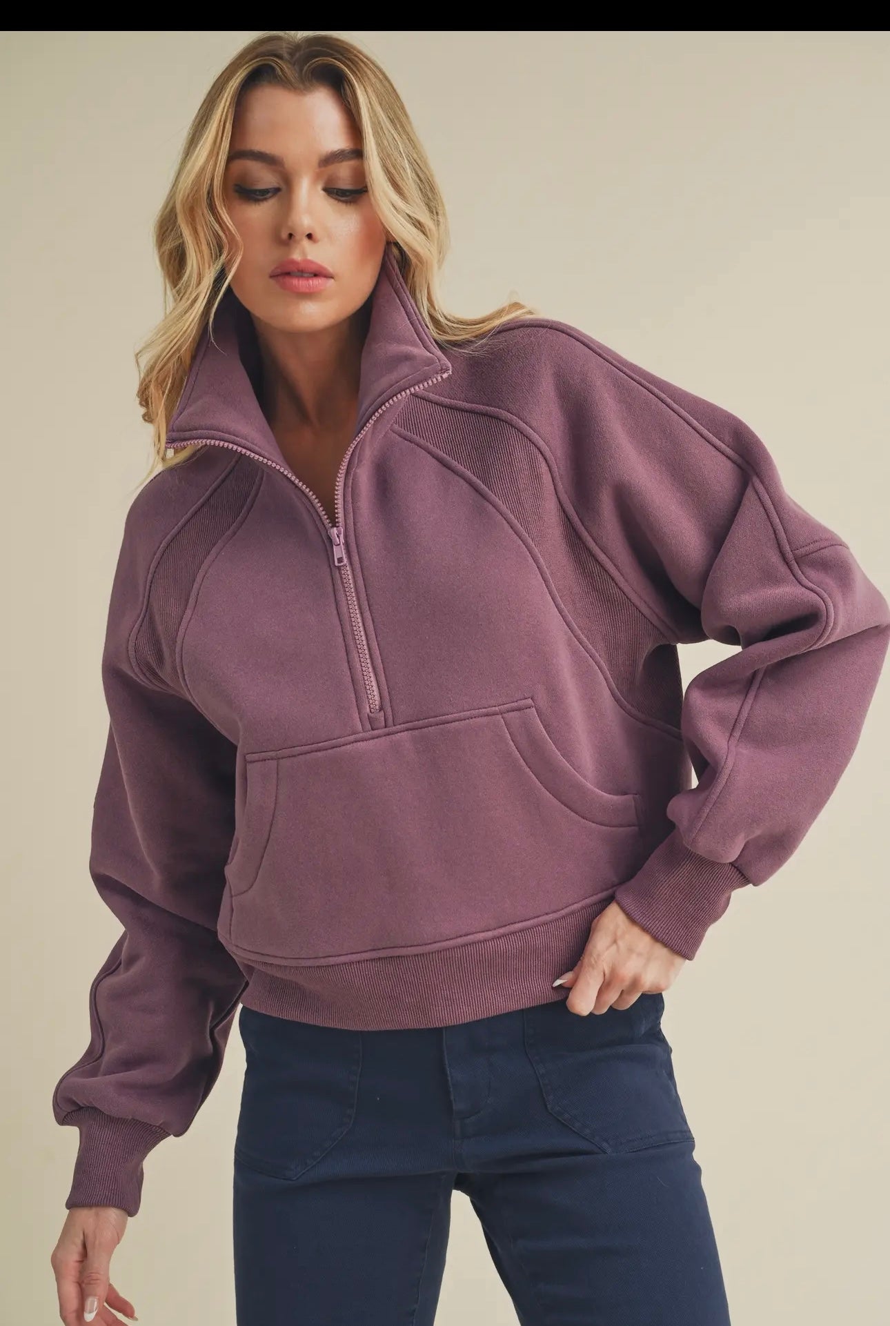 Half Zip Dove Funnel Neck