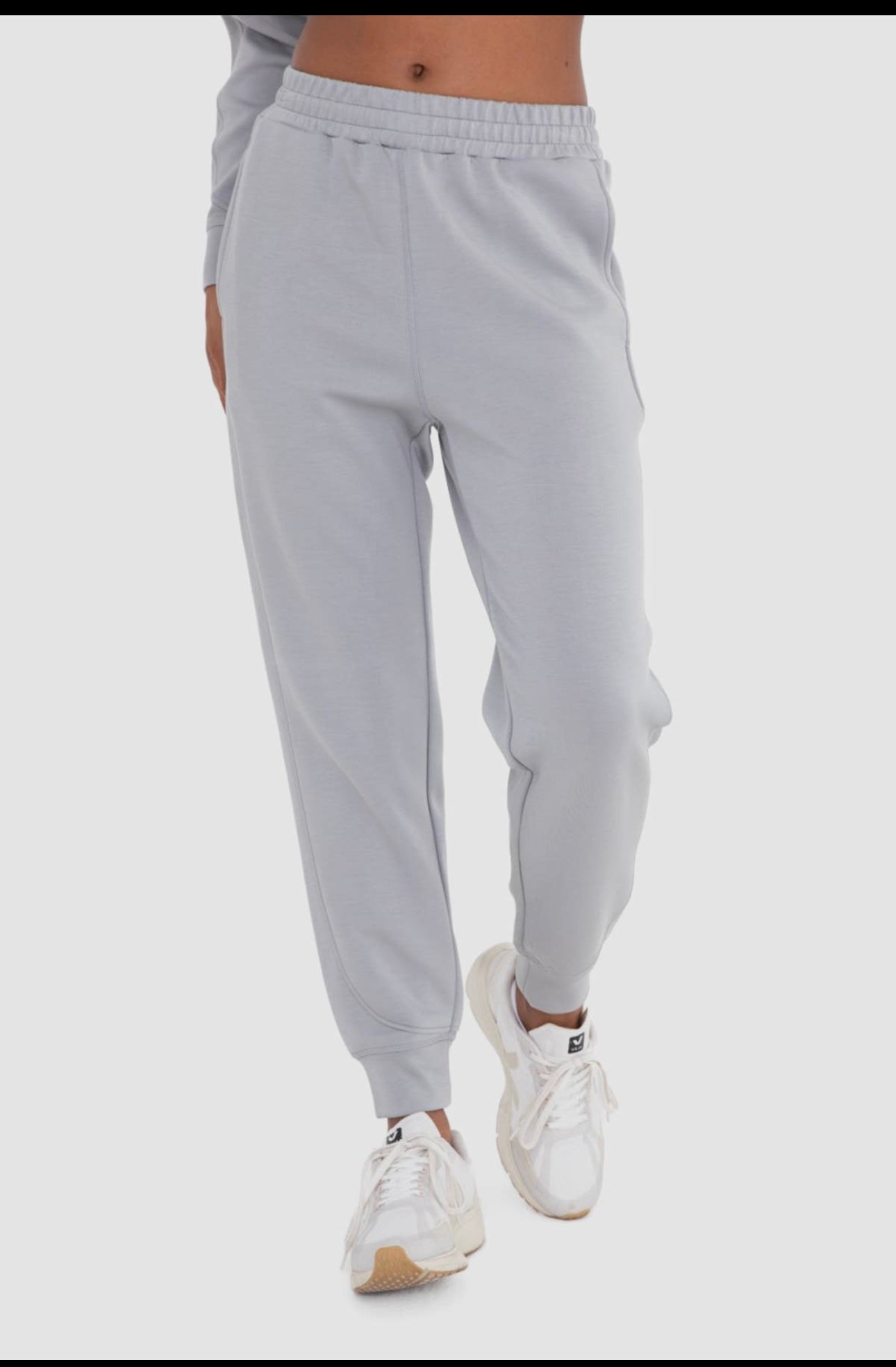 Mono B Elevated Contrast Seam Joggers- Ice Blue